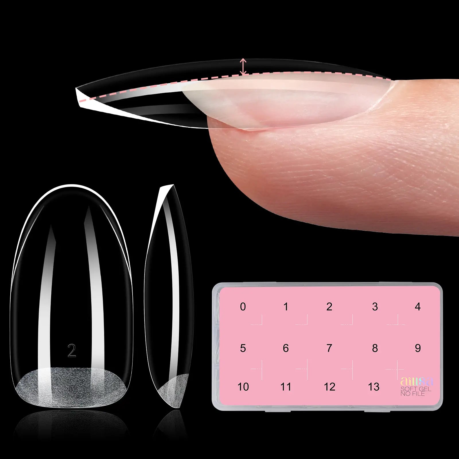 Aillsa Glamhold Solid Nail Glue Set, Handheld UV Lamp for Press on Nails, Clear Nail Tips and Gel X Nail Glue Long-Lasting Strong Adhesion Solid Gel DIY Fall Nail Art Home, UV Light Cured Needed