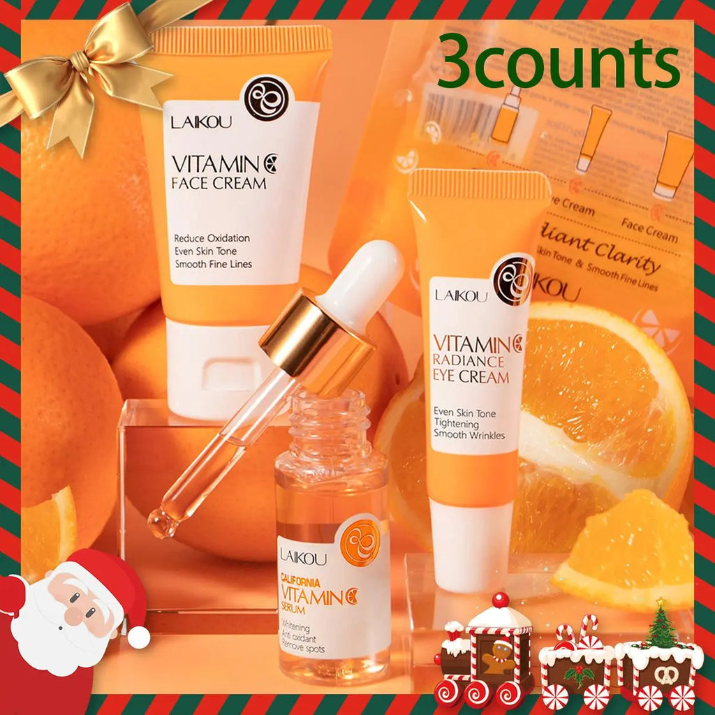 Vitamin C Comfort Skin Care Kit, Including Serum & Eye Cream & Face Cream, Hydrating Nourishing Skincare Kit for Women & Men, Summer Gift Moisturize, Hydrating Set