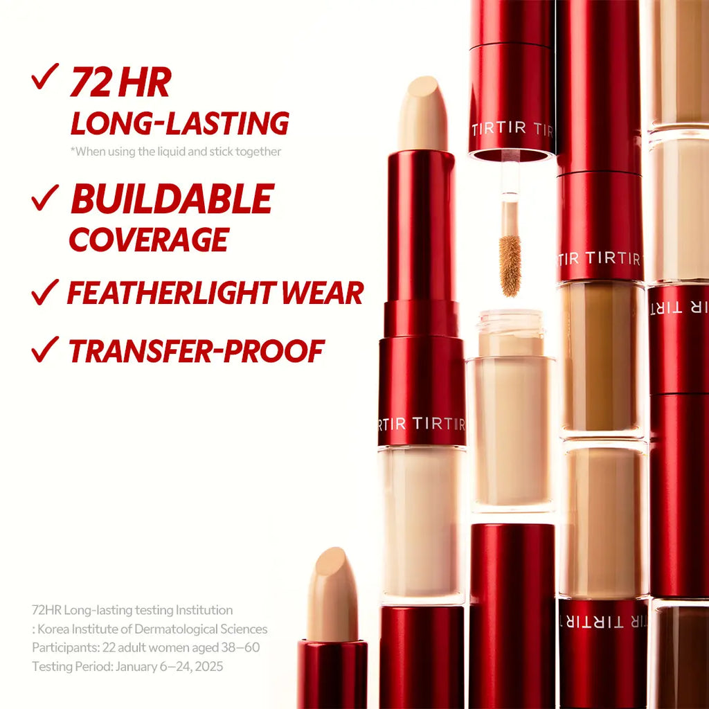 [TIRTIR Official] Glide & Hide Dual Concealer and Foundation 2-In-1 Stick L Lightweight Coverage, Flawless Makeup Cosmetic Foundation Stick