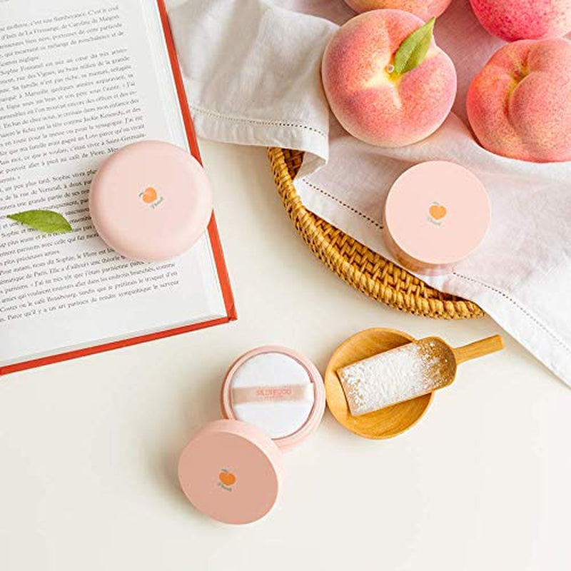SKINFOOD Peach Cotton Multi Finish Powder 15G - Extract & Calamin Contained Sebum Control Silky Powder for Oily Skin, Stocking Stuffers, Sweet Peach Scent with Baby Skin