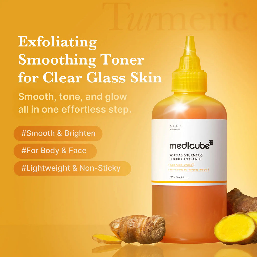 [NEW] [Medicube] Smooth & Clear Body Care Set | Hypochlorous Acid Body Peel Shot, Kojic Acid Turmeric Body Wash, Toner Pad, Toner, Mist | Exfoliating for Dead Skin Cells & Excess Sebum & Clearing for after Spots, Texture & Uneven Skin Tone | K-Beauty