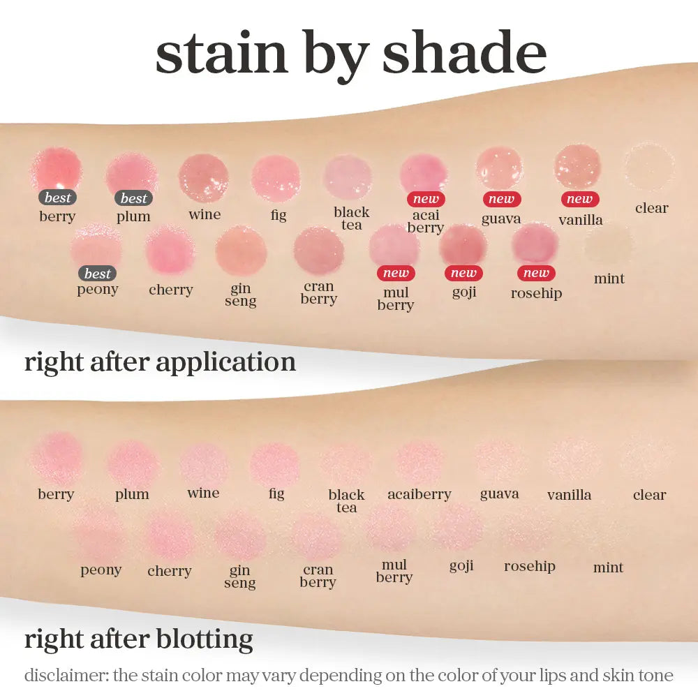 Nooni Korean Apple Lip Oil + Lip Stain | Glossy Lip Stain, Tinting & Long Lasting, Moisturizing Lip Care (13 Options) Hydrate Lipgloss Lipstick Makeup Glossy Hydrating Moisturizer Plump Transfer-Proof