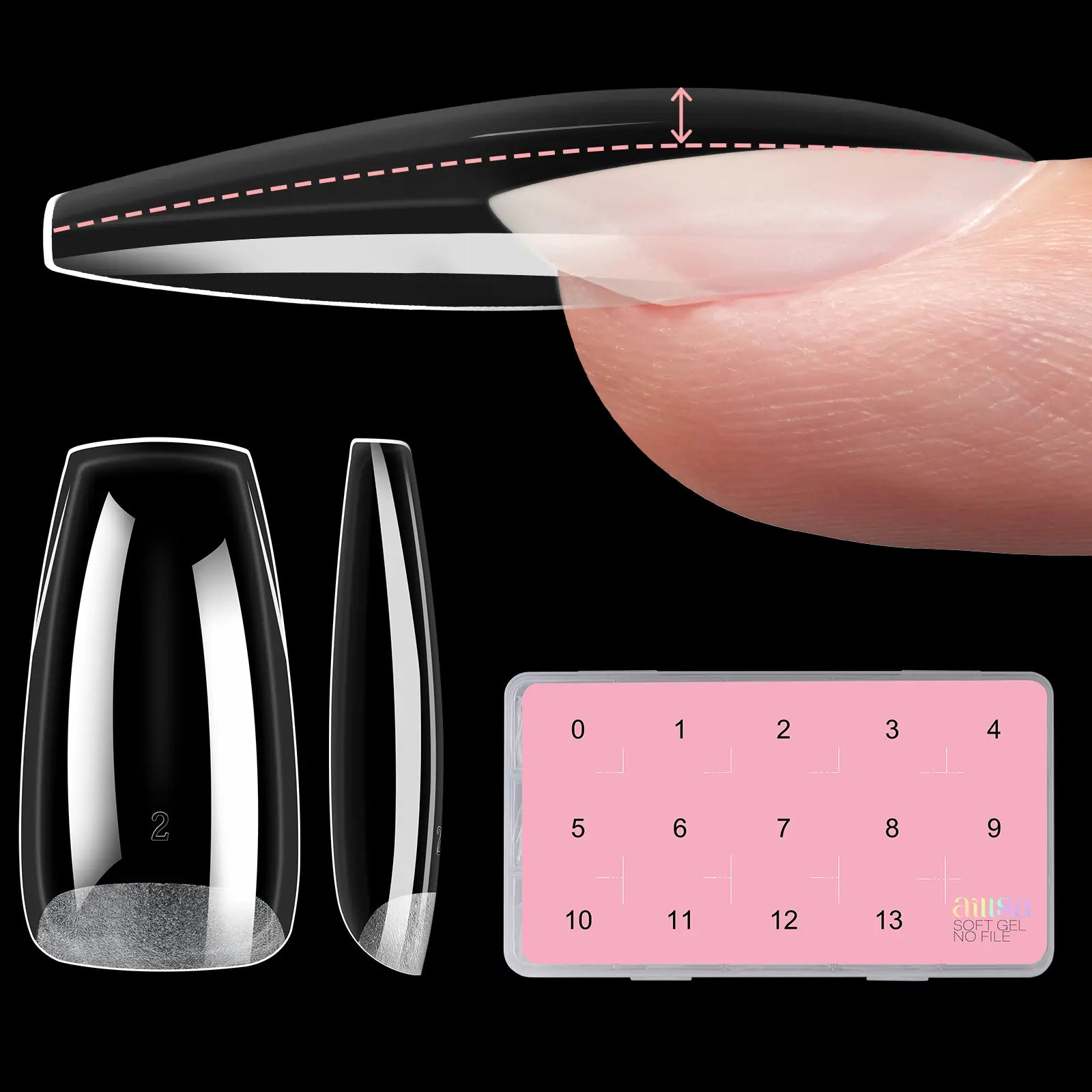 Aillsa Glamhold Solid Nail Glue Set, Handheld UV Lamp for Press on Nails, Clear Nail Tips and Gel X Nail Glue Long-Lasting Strong Adhesion Solid Gel DIY Fall Nail Art Home, UV Light Cured Needed