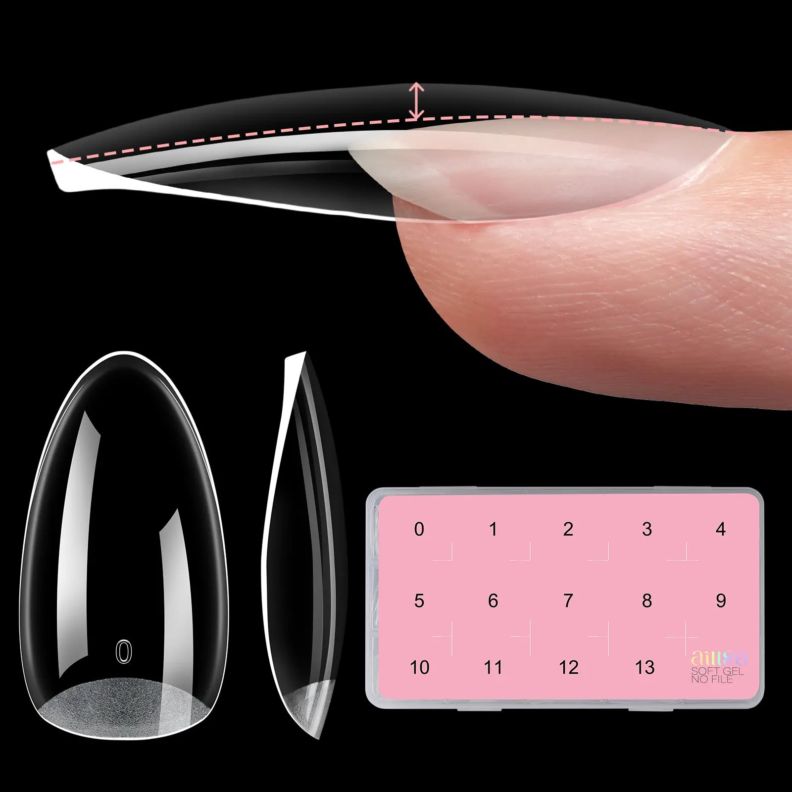 Aillsa Glamhold Solid Nail Glue Set, Handheld UV Lamp for Press on Nails, Clear Nail Tips and Gel X Nail Glue Long-Lasting Strong Adhesion Solid Gel DIY Fall Nail Art Home, UV Light Cured Needed